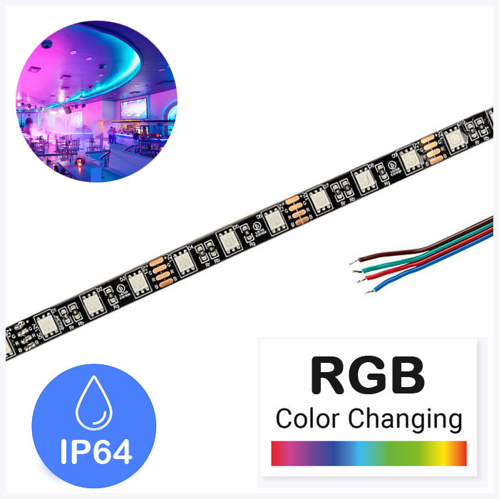 5m RGB LED Black PCB Strip Light - DynamicColor Series Tape Light ...